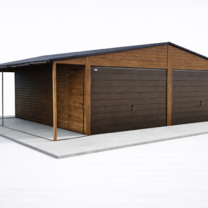 Garaż 6x5 dwuspad + drzwi + wiata 1x5