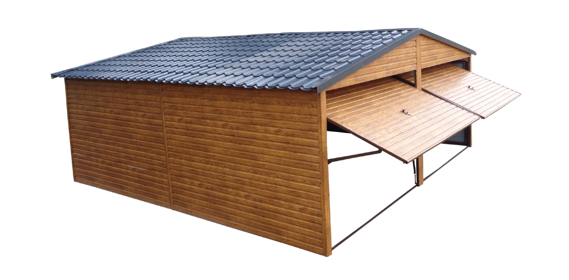 Garaż 6x5 złoty dąb jasny dwuspad PREMIUM - obrazek 2