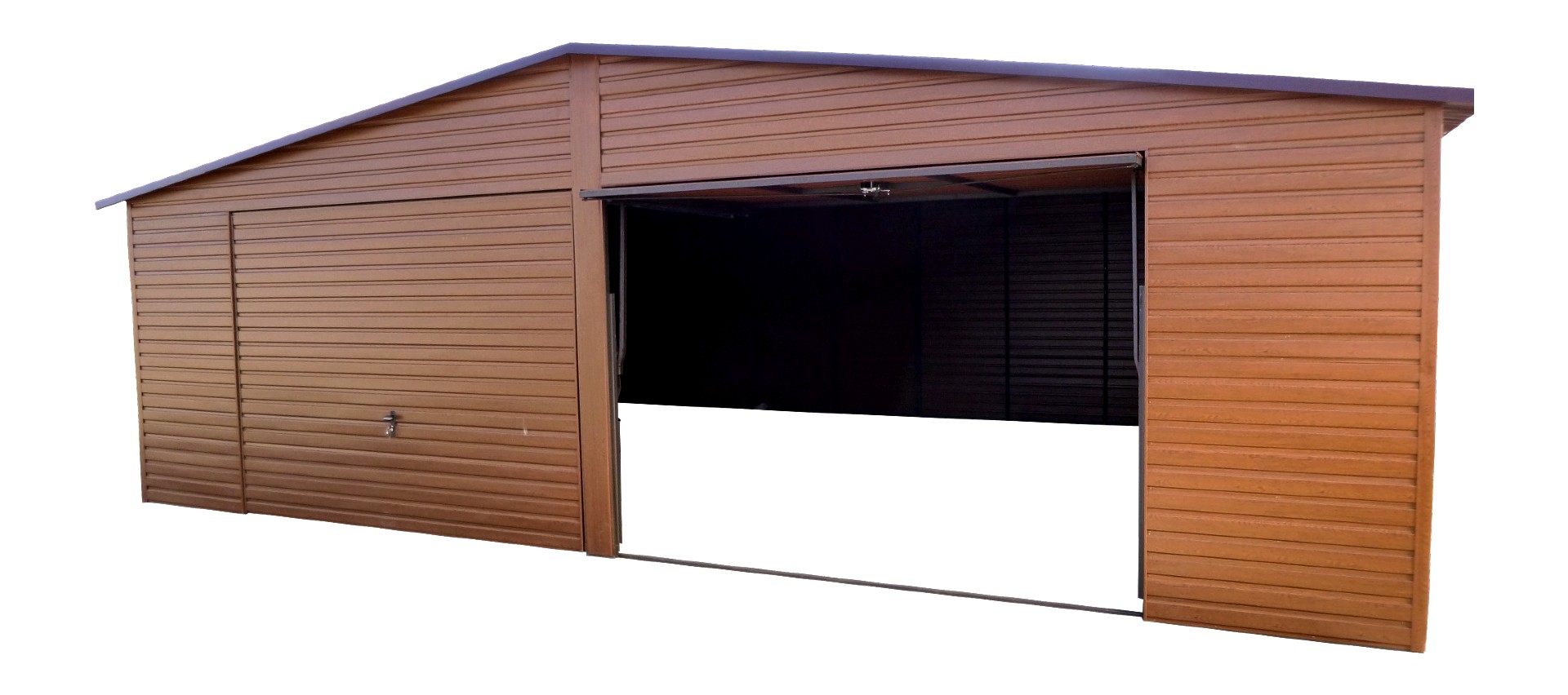 Garaż 8x5 złoty dąb dwuspad PREMIUM
