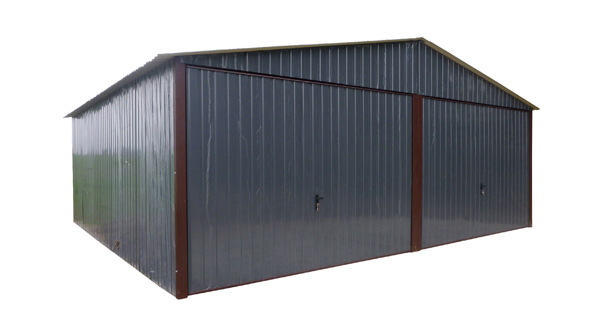 GARAŻ BLASZANY 6x5 dwuspad antracyt - obrazek 3