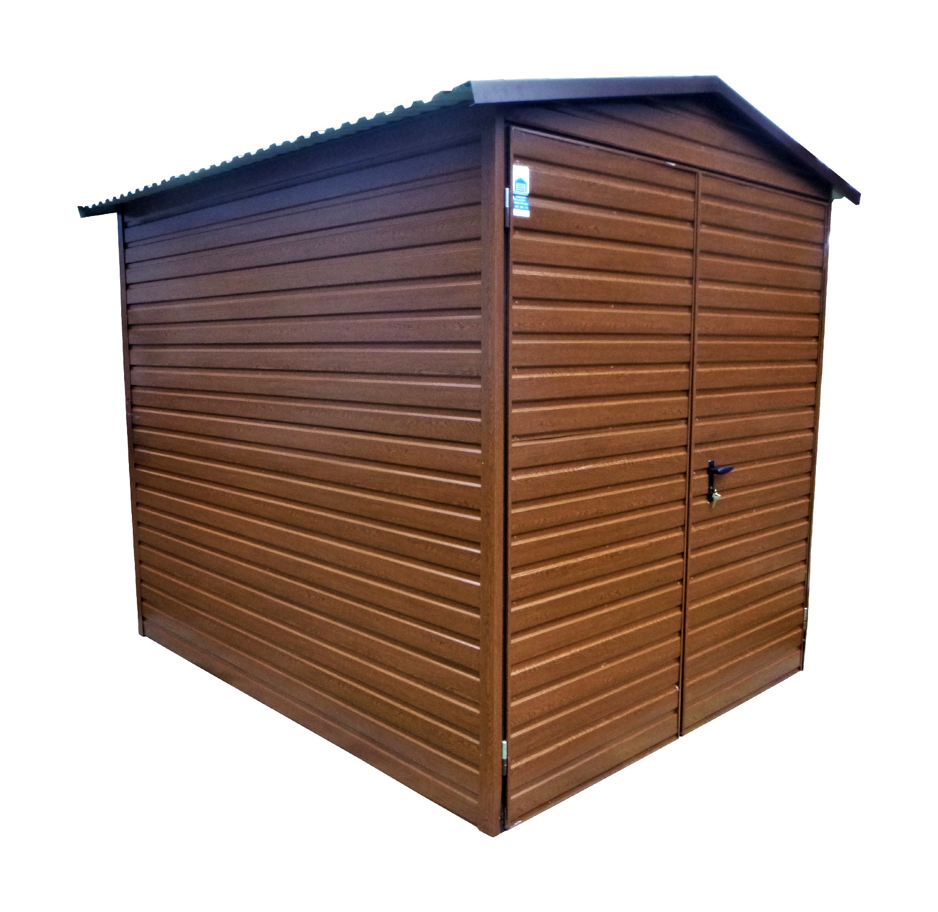 Garaż 2x4 złoty dąb dwuspad PREMIUM