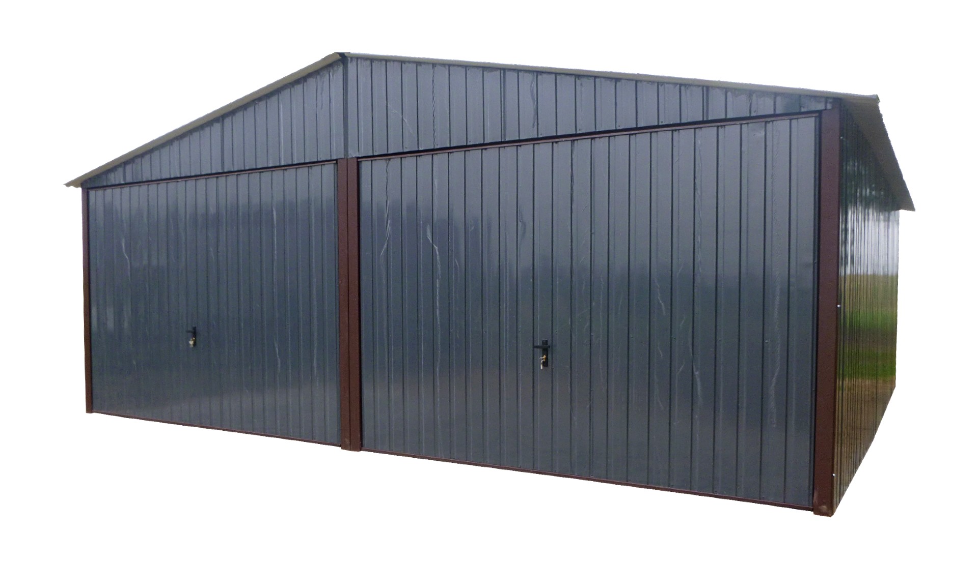 GARAŻ BLASZANY 6x5 dwuspad antracyt
