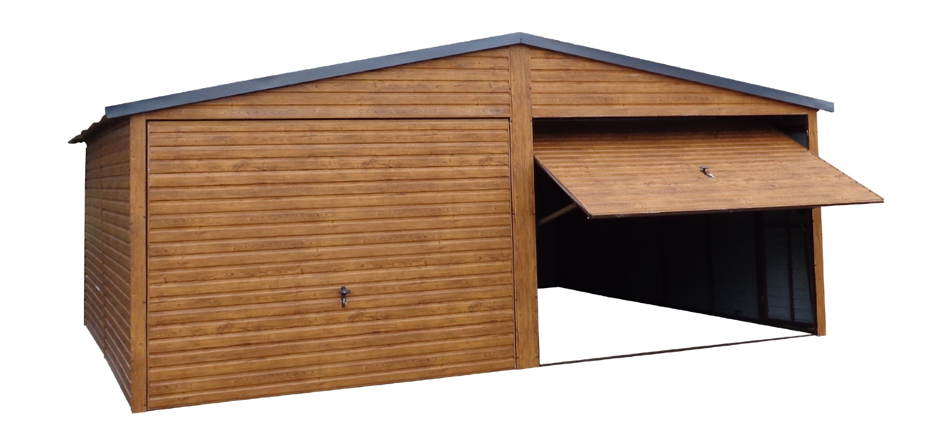 Garaż 6x5 złoty dąb jasny dwuspad PREMIUM