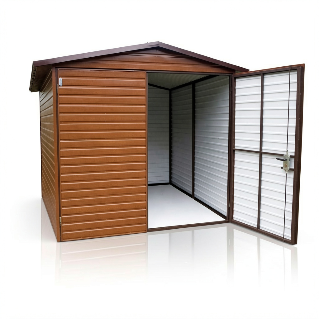 Garaż Premium 2×4 – złoty dąb, dach dwuspadowy - obrazek 2