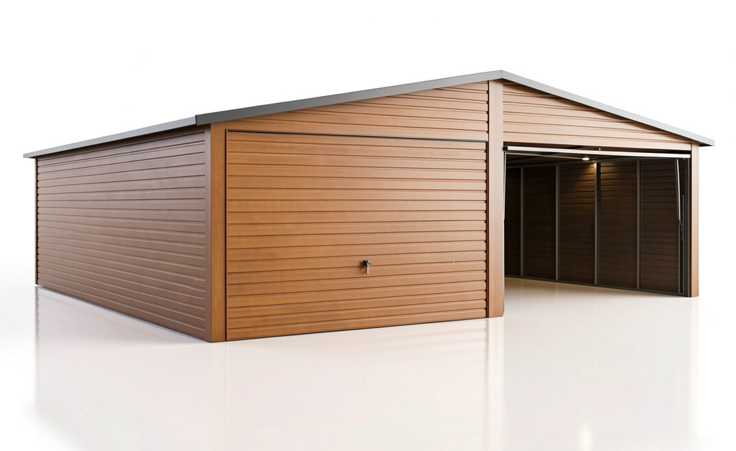Garaż drewnopodobny Premium 8×5 m – Złoty Dąb