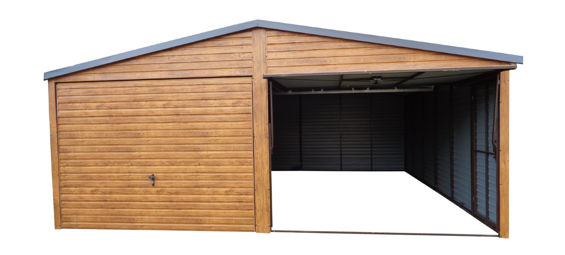 Garaż 6x5 złoty dąb jasny dwuspad PREMIUM - obrazek 6